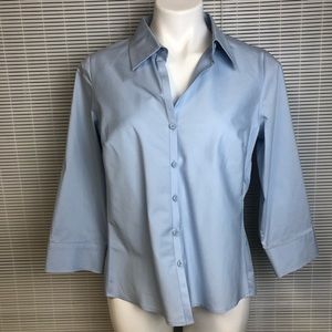 Light Blue Button Down Business Work Shirt Top NWT